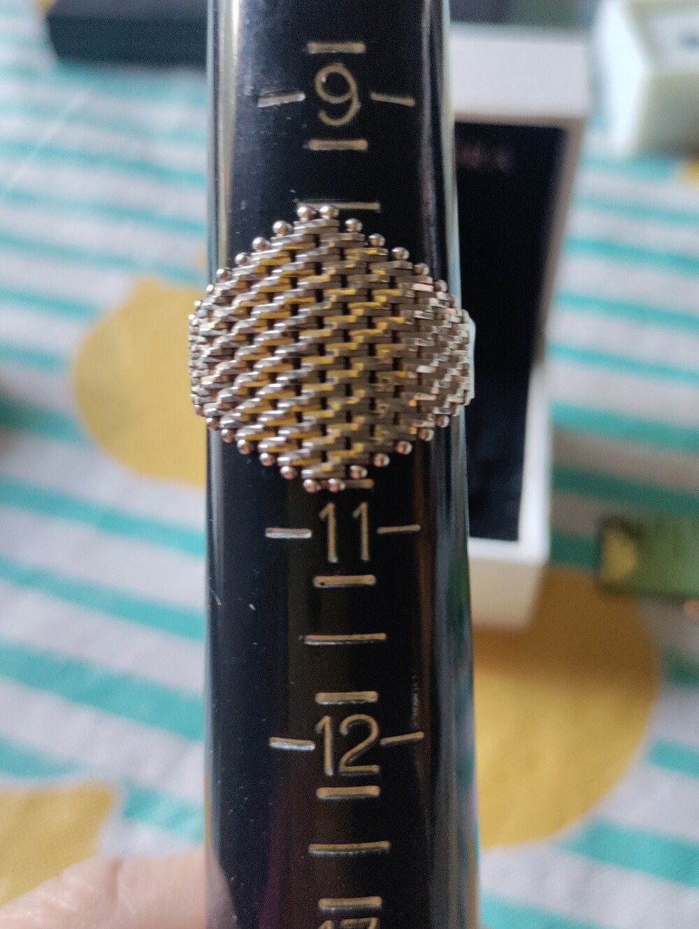 Qvc Imperial Silver Mesh Dome Ring -size 10